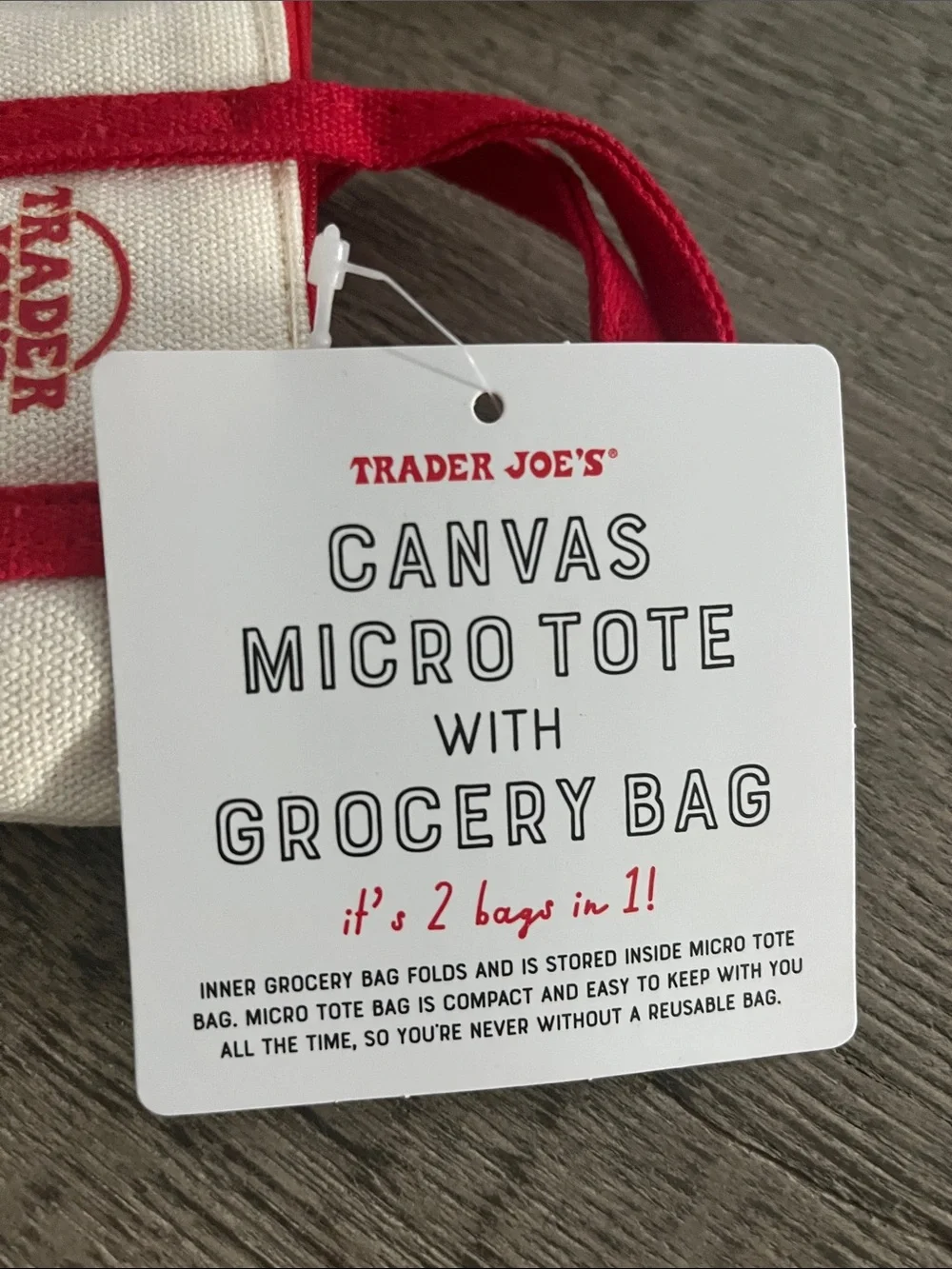 Trader Joe's Canvas Micro Totes - Lot of 2
